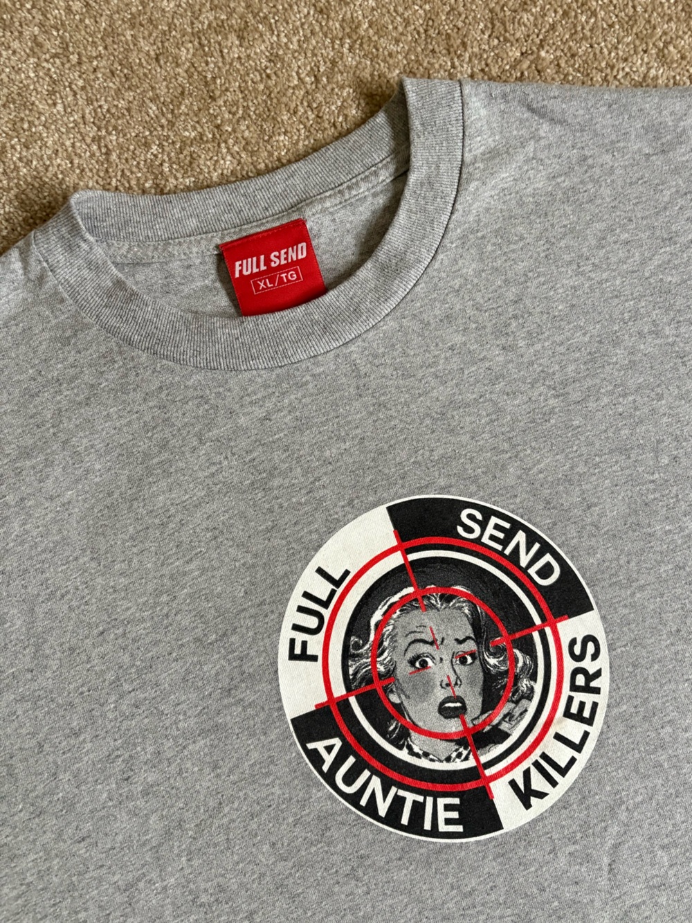 Mens full send auntie killers t shirt